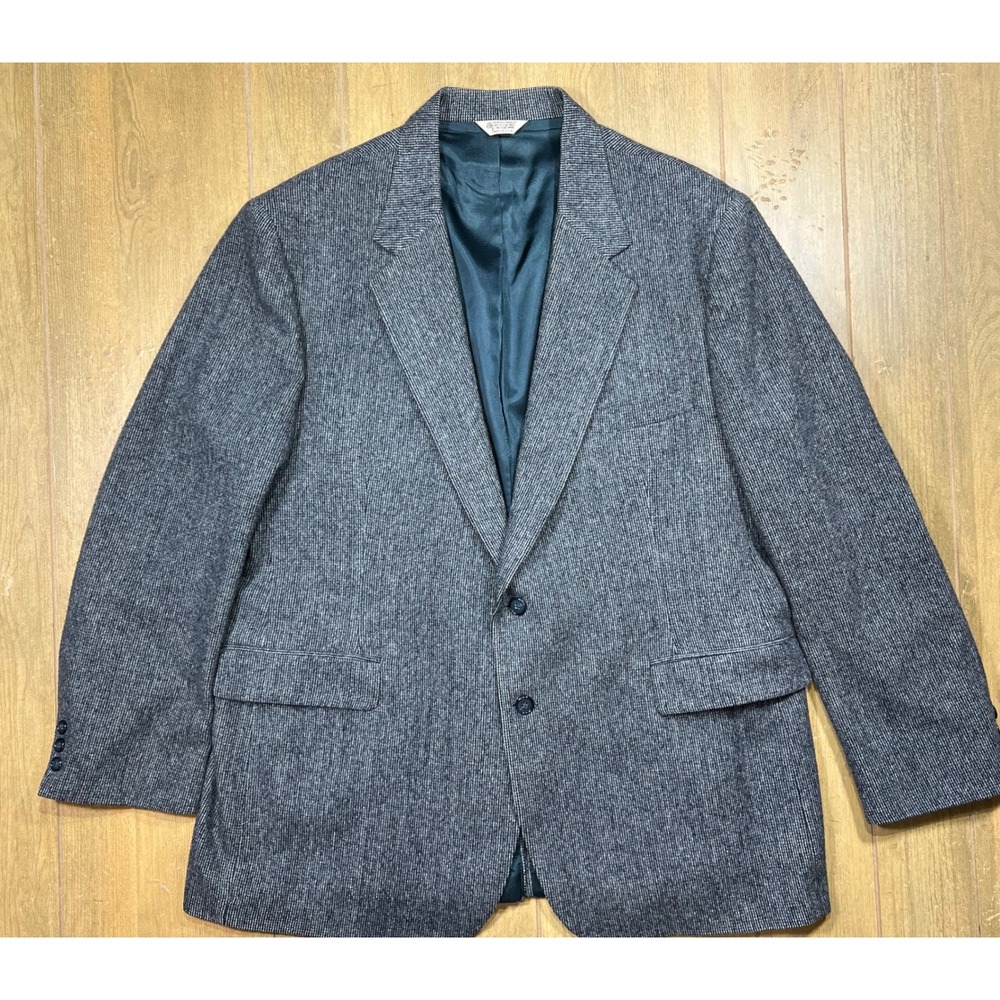 Wall Street Collection for Bacons Mens 48L Grey 100% Pure Wool Blazer USA Made